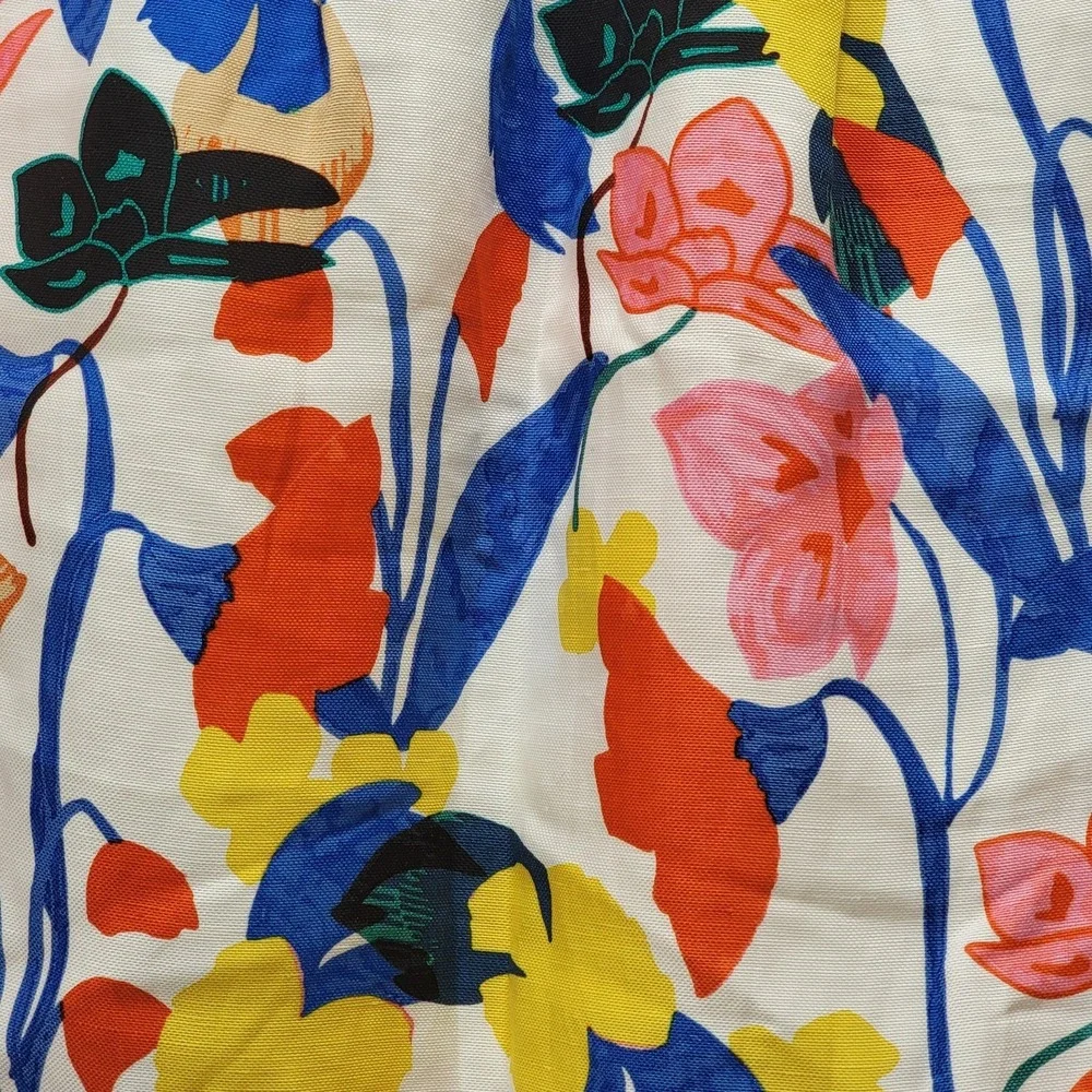 J.Crew Floral Pintucked Linen Midi Skirt Morning Floral Lined Size‎ 2 Artsy Chic